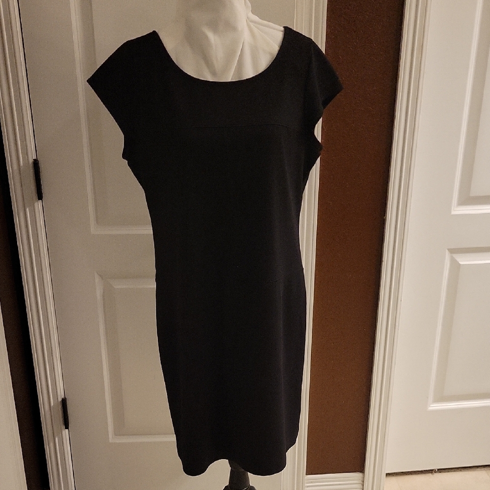 Banana Republic Black Cap-Sleeve Sheath Dress
